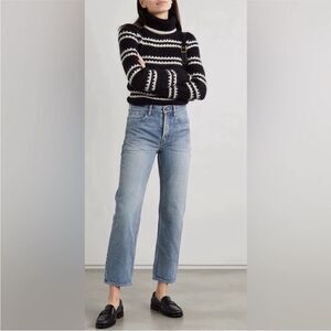 Saint Laurent cropped straight leg high waist jeans, XS